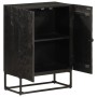 Iron and solid black mango wood sideboard 55x30x76 cm by vidaXL, Lockers and storage cabinets - Ref: Foro24-372005, Price: 19...