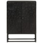 Iron and solid black mango wood sideboard 55x30x76 cm by vidaXL, Lockers and storage cabinets - Ref: Foro24-372005, Price: 19...