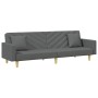 Sofá cama de 2 plazas con almohadas y taburete tela gris oscuro de vidaXL, Sofás - Ref: Foro24-3216259, Precio: 310,34 €, Des...