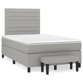 Boxspringbett mit hellgrauer Stoffmatratze 120x190 cm von vidaXL, Betten und Lattenroste - Ref: Foro24-3270362, Preis: 435,44...