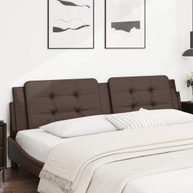 Brown synthetic leather padded bed headboard 200 cm by vidaXL, Headboards and footboards - Ref: Foro24-374885, Price: 48,35 €...