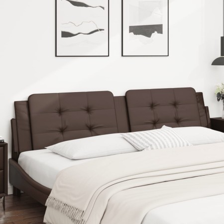 Brown synthetic leather padded bed headboard 200 cm by vidaXL, Headboards and footboards - Ref: Foro24-374885, Price: 48,46 €...