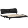 Estructura cama con LED cuero sintético negro blanco 200x200 cm de vidaXL, Camas y somieres - Ref: Foro24-3213960, Precio: 26...