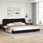 Bed frame with LED synthetic leather black white 200x200 cm by vidaXL, Beds and slatted bases - Ref: Foro24-3213960, Price: 2...