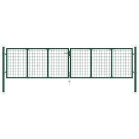 Grünes Gartengittertor aus Stahl, 400 x 100 cm von vidaXL, Gartentore - Ref: Foro24-145748, Preis: 318,02 €, Rabatt: %