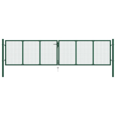 Green Steel Garden Mesh Gate 400x100cm by vidaXL, garden gates - Ref: Foro24-145748, Price: 337,63 €, Discount: %