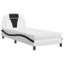 Cama con colchón cuero sintético blanco y negro 90x190 cm de vidaXL, Camas y somieres - Ref: Foro24-3208767, Precio: 275,89 €...