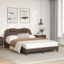 Bed with brown synthetic leather mattress 120x200 cm by vidaXL, Beds and slatted bases - Ref: Foro24-3208784, Price: 351,99 €...