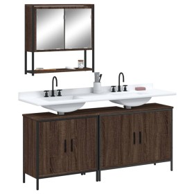 3-piece bathroom furniture set made of brown oak plywood by vidaXL, Bathroom furniture - Ref: Foro24-3214674, Price: 167,14 €...