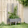 Planter with light gray PP trellis 80x40x142 cm by vidaXL, Pots and planters - Ref: Foro24-367922, Price: 68,79 €, Discount: %