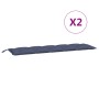 Garden bench cushions 2 units, navy blue Oxford fabric, 180x50x7 cm by vidaXL, Cushions for chairs and sofas - Ref: Foro24-37...