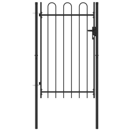 Fence gate with a door and black steel arches 1x1.5 m by vidaXL, garden gates - Ref: Foro24-146031, Price: 122,99 €, Discount: %