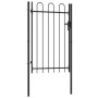 Fence gate with a door and black steel arches 1x1.5 m by vidaXL, garden gates - Ref: Foro24-146031, Price: 122,99 €, Discount: %