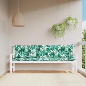 Garden bench cushions 2 units, leaf print fabric, 200x50x7 cm by vidaXL, Cushions for chairs and sofas - Ref: Foro24-379119, ...