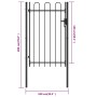 Fence gate with a door and black steel arches 1x1.5 m by vidaXL, garden gates - Ref: Foro24-146031, Price: 122,99 €, Discount: %