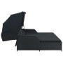 Lounger for 2 people with black synthetic rattan awning by vidaXL, Outdoor beds - Ref: Foro24-47443, Price: 586,20 €, Discoun...