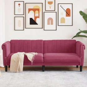 3-seater velvet sofa in burgundy red by vidaXL, Sofas - Ref: Foro24-372589, Price: 281,81 €, Discount: %