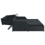 Lounger for 2 people with black synthetic rattan awning by vidaXL, Outdoor beds - Ref: Foro24-47443, Price: 586,20 €, Discoun...