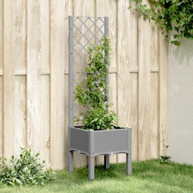 Light gray PP planter with trellis 40x40x142 cm by vidaXL, Pots and planters - Ref: Foro24-367917, Price: 42,99 €, Discount: %