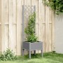 Jardinera con enrejado PP gris claro 40x40x142 cm de vidaXL, Maceteros y jardineras - Ref: Foro24-367917, Precio: 42,99 €, De...