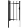 Black steel fence panel with a gate and spikes, 1x1.5 meters. by vidaXL, garden gates - Ref: Foro24-146034, Price: 134,41 €, ...