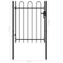 Fence gate with a door and black steel arches 1x1.2 m by vidaXL, garden gates - Ref: Foro24-146030, Price: 128,56 €, Discount: %