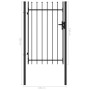 Black steel fence panel with a gate and spikes, 1x1.5 meters. by vidaXL, garden gates - Ref: Foro24-146034, Price: 134,41 €, ...