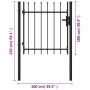 Fence gate with a door and black steel tips 1x1 m by vidaXL, garden gates - Ref: Foro24-146032, Price: 144,93 €, Discount: %