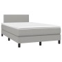 Cama box spring con colchón y LED tela gris claro 120x190 cm de vidaXL, Camas y somieres - Ref: Foro24-3270032, Precio: 375,8...