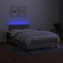 Cama box spring con colchón y LED tela gris claro 120x190 cm de vidaXL, Camas y somieres - Ref: Foro24-3270032, Precio: 378,7...