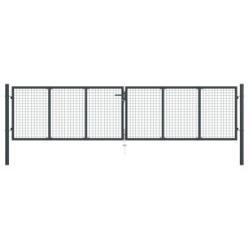 Garden mesh gate gray galvanized steel 400x150 cm by vidaXL, garden gates - Ref: Foro24-145777, Price: 340,08 €, Discount: %