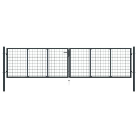 Gartengittertor aus grau verzinktem Stahl, 400 x 150 cm von vidaXL, Gartentore - Ref: Foro24-145777, Preis: 362,50 €, Rabatt: %