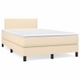 Cama box spring con colchón y luces LED tela crema 120x190 cm de vidaXL, Camas y somieres - Ref: Foro24-3270030, Precio: 384,...