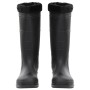 Botas de agua con calcetines extraíbles negro número 44 PVC de vidaXL, Vadeadores para caza y para pesca - Ref: Foro24-137602...