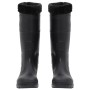 Botas de agua con calcetines extraíbles negro número 42 PVC de vidaXL, Vadeadores para caza y para pesca - Ref: Foro24-137600...