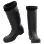 Botas de agua con calcetines extraíbles negro número 41 PVC de vidaXL, Vadeadores para caza y para pesca - Ref: Foro24-137599...