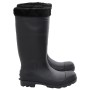 Botas de agua con calcetines extraíbles negro número 41 PVC de vidaXL, Vadeadores para caza y para pesca - Ref: Foro24-137599...