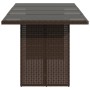 Garden table with brown PE rattan glass surface 190x80x74cm by vidaXL, Garden tables - Ref: Foro24-365305, Price: 182,11 €, D...