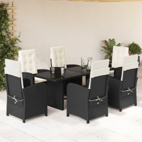 7-piece garden dining set with black synthetic rattan cushions by vidaXL, Garden sets - Ref: Foro24-3212248, Price: 834,15 €,...