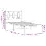 Bed frame with black metal headboard 90x190 cm by vidaXL, Beds and slatted bases - Ref: Foro24-374233, Price: 76,05 €, Discou...