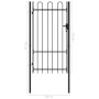 Fence gate with a door and black steel arch 1x1.75 m by vidaXL, garden gates - Ref: Foro24-145743, Price: 129,09 €, Discount: %