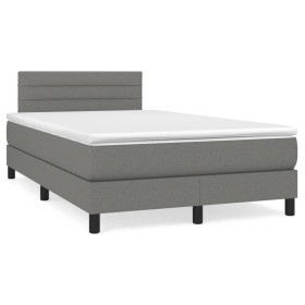 Cama box spring con colchón y LED tela marrón oscuro 120x190 cm de vidaXL, Camas y somieres - Ref: Foro24-3270047, Precio: 38...