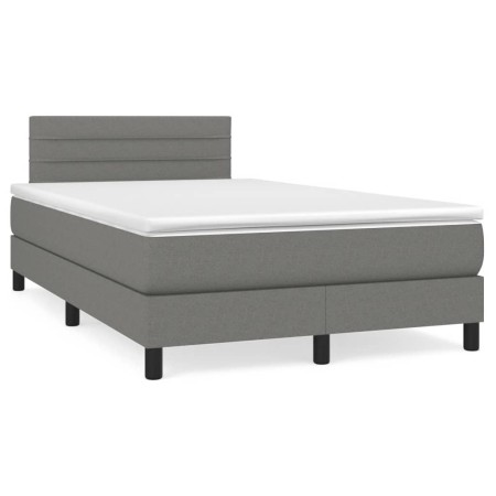 Boxspringbett mit Matratze und dunkelbraunem LED-Stoff 120x190 cm von vidaXL, Betten und Lattenroste - Ref: Foro24-3270047, P...