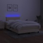 Cama box spring con colchón y luces LED tela crema 120x190 cm de vidaXL, Camas y somieres - Ref: Foro24-3270051, Precio: 398,...