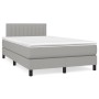 Cama box spring con colchón y LED tela gris claro 120x190 cm de vidaXL, Camas y somieres - Ref: Foro24-3270053, Precio: 384,7...