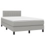 Box spring bed with mattress and LED light gray fabric 120x190 cm by vidaXL, Beds and slatted bases - Ref: Foro24-3270053, Pr...