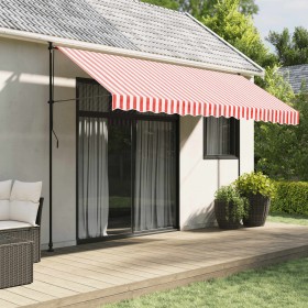 Tela de repuesto de toldo rayas rojas y blancas 4x3 m de vidaXL, Toldos - Ref: Foro24-367716, Precio: 51,99 €, Descuento: %