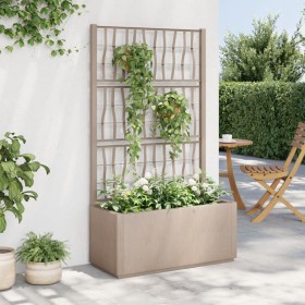 Jardinera con enrejado PP marrón claro 80x36x140 cm de vidaXL, Maceteros y jardineras - Ref: Foro24-368781, Precio: 104,99 €,...