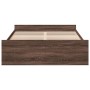 Oak brown engineered wood bed with drawers 140x190 cm by vidaXL, Beds and slatted bases - Ref: Foro24-3280313, Price: 149,58 ...