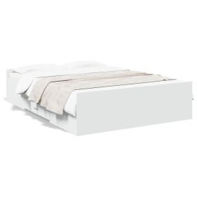 Cama con cajones madera de ingeniería blanca 140x190 cm de vidaXL, Camas y somieres - Ref: Foro24-3280307, Precio: 149,80 €, ...